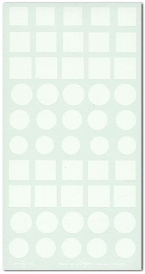 VIRAGES white round and squares 1/43